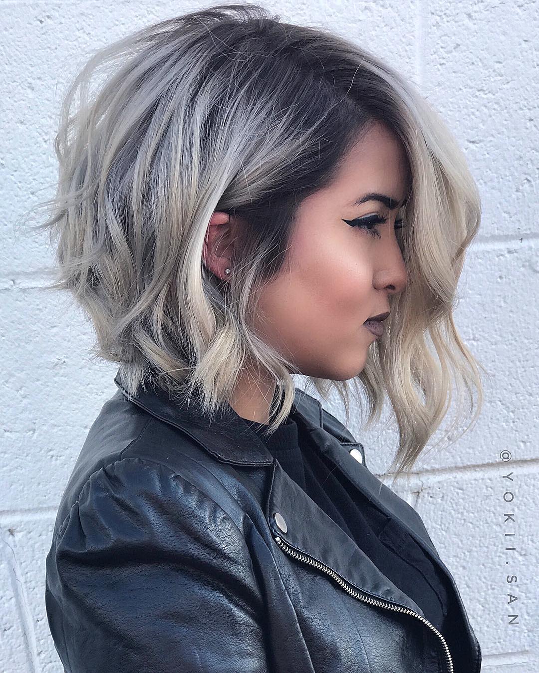 Taglio di capelli a caschetto con Balayage dolce e femminile