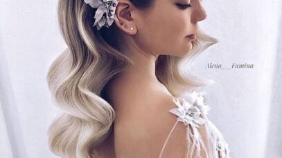 Acconciatura sposa con capelli sciolti